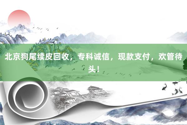 北京狗尾续皮回收，专科诚信，现款支付，欢管待头！