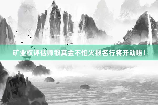 矿业权评估师锻真金不怕火报名行将开动啦！