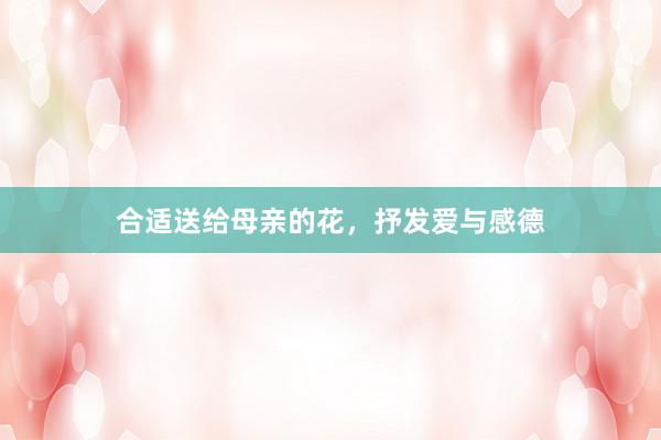 合适送给母亲的花，抒发爱与感德